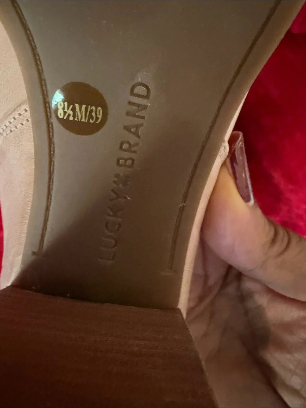 NWT Lucky Brand Leather Peep Toe Bootie Sz 8.5 - Picture 5 of 7